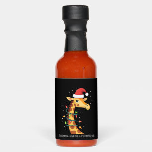 Christmas Giraffe Santa Hat Lights Giraffe Men Wom Hot Sauces