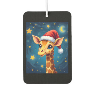 Christmas Giraffe Santa Hat Starry Night Holiday L Air Freshener