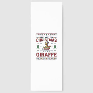 Christmas Giraffe Sleigh Funny Holiday T-Shirt Des Bookmarks
