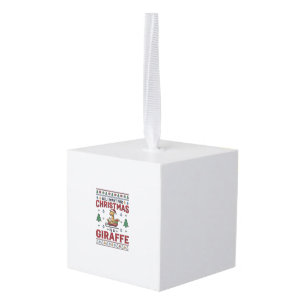 Christmas Giraffe Sleigh Funny Holiday T-Shirt Des Cube Ornament