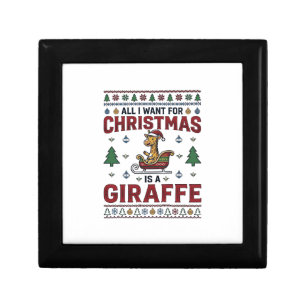 Christmas Giraffe Sleigh Funny Holiday T-Shirt Des Gift Box