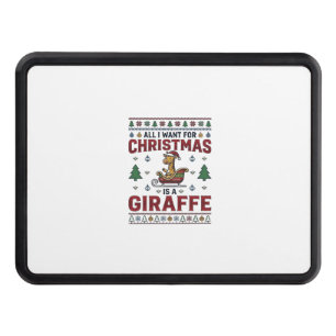 Christmas Giraffe Sleigh Funny Holiday T-Shirt Des Hitch Cover