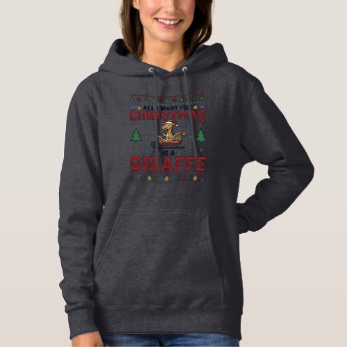 Christmas Giraffe Sleigh Funny Holiday T-Shirt Des Hoodie
