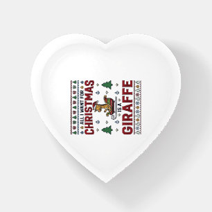 Christmas Giraffe Sleigh Funny Holiday T-Shirt Des Paperweight