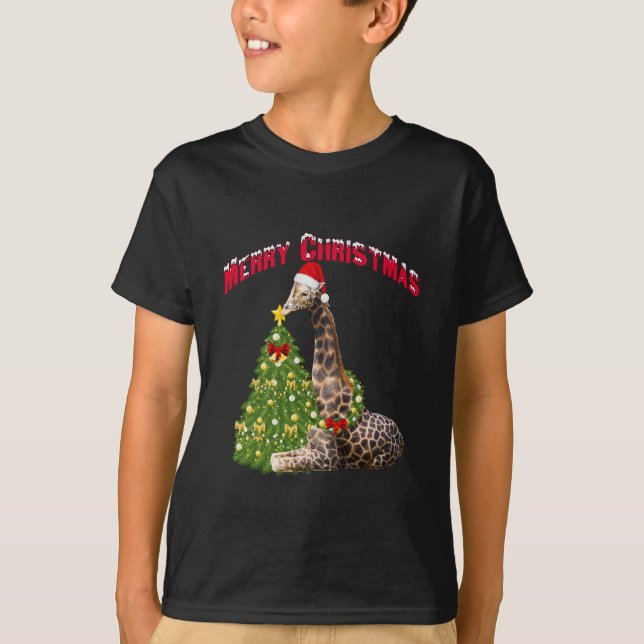 Christmas Giraffe T-Shirt (Front)