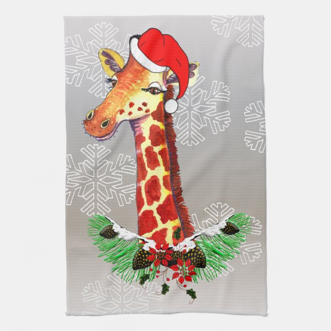 Christmas Giraffe Towel (Vertical)
