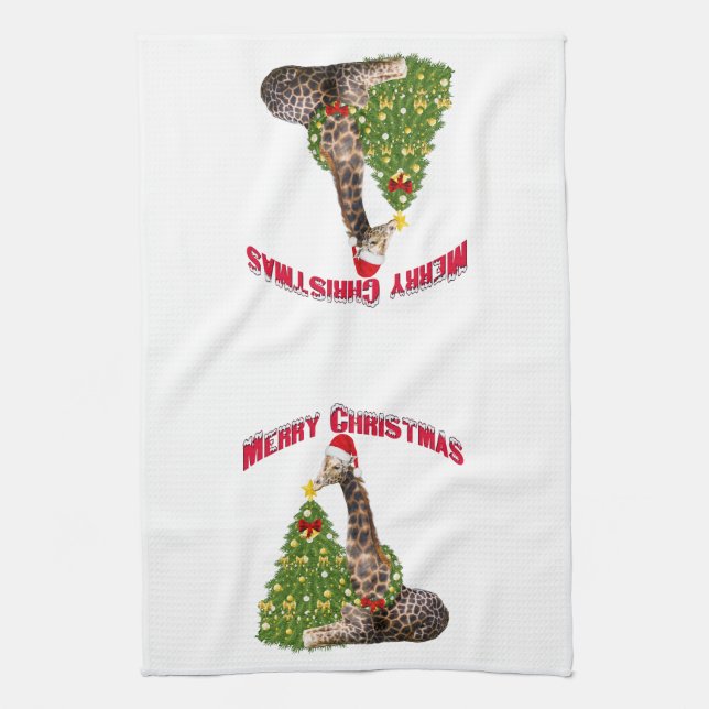 Christmas Giraffe Towel (Vertical)