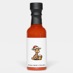 Christmas Giraffe With Beer _ Xmas Funny Party   Hot Sauces