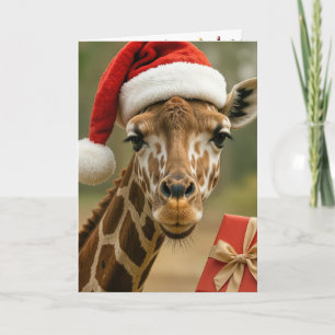 Christmas Giraffe With Holiday Gift Card
