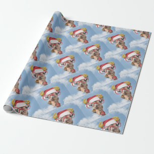Christmas giraffe wrapping paper
