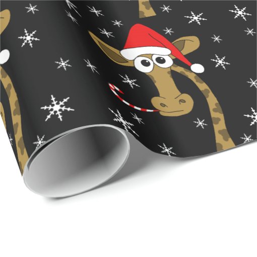 Christmas giraffe wrapping paper Zazzle