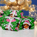 Christmas Girl,African American,Black Girl,Afro Wrapping Paper<br><div class="desc">Christmas Girl, African American, Black Girl, Afro Wrapping Paper
Cute black Teenage Girl Wrapping Paper.

Thank you for your order.</div>