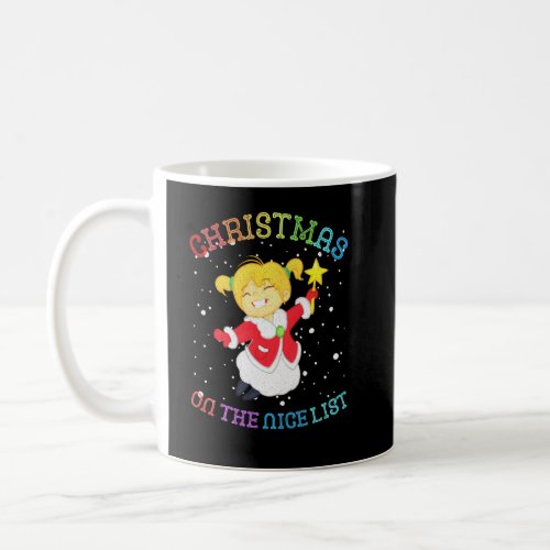 Christmas Girl Angel On The Nice List Pajama Distr Coffee Mug