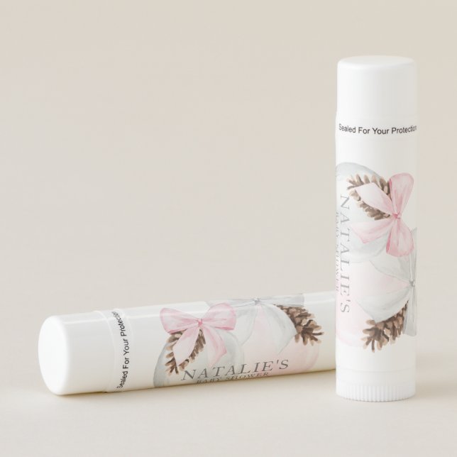Christmas Girl Baby Shower Favor Lip Balm (Front)