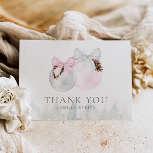 Christmas Girl Baby Shower Thank you Card (Christmas Girl Baby Shower Thank you card)