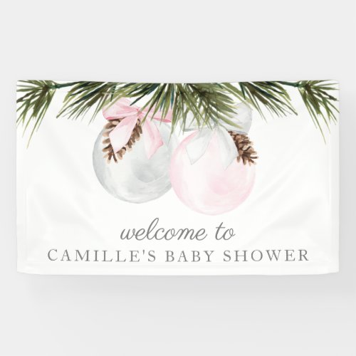 Christmas Girl Baby Shower Welcome Banner