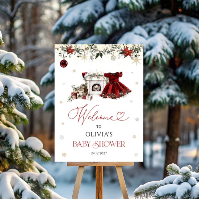 Christmas Girl Baby Shower Welcome Foam Board (Creator Uploaded)