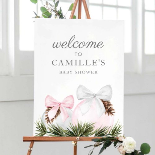 Christmas Girl Baby Shower Welcome Foam Board Sign