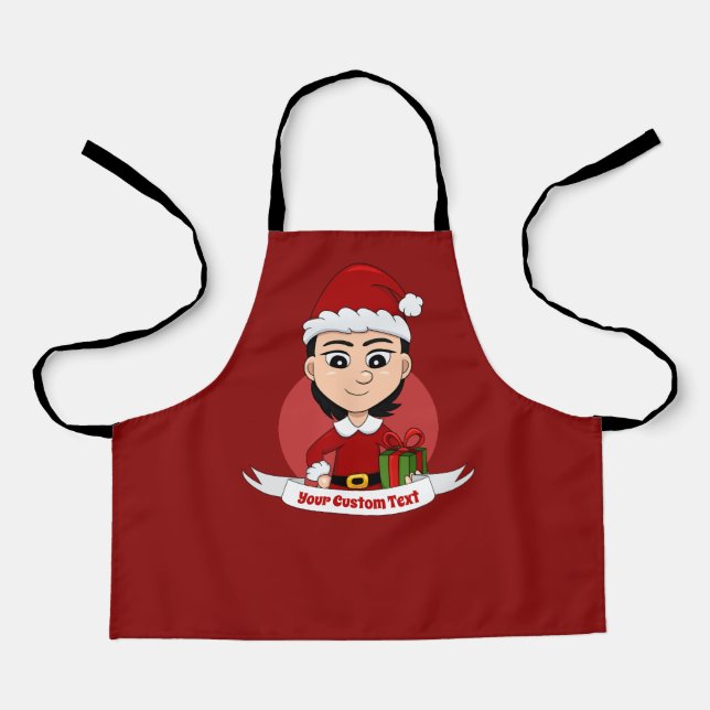 Christmas girl cartoon apron (Front)