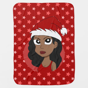 Christmas girl cartoon baby blanket