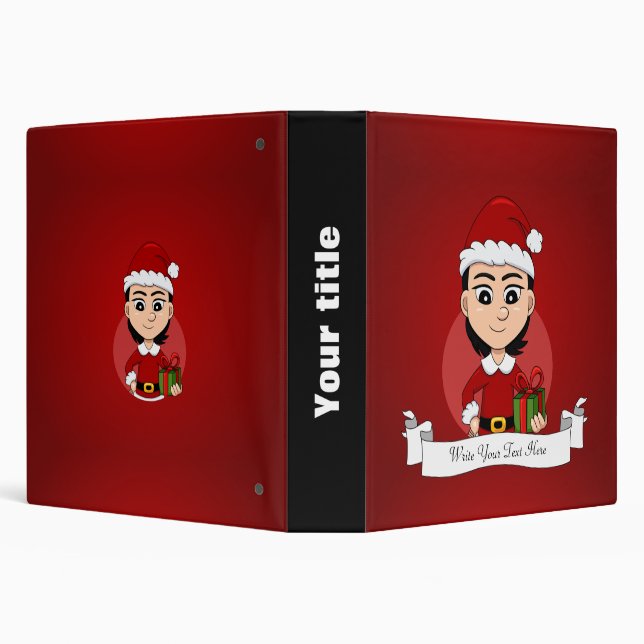 Christmas girl cartoon Binder (Background)