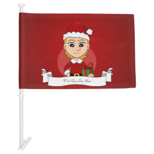 Christmas girl cartoon car flag