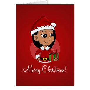 Christmas girl cartoon cards