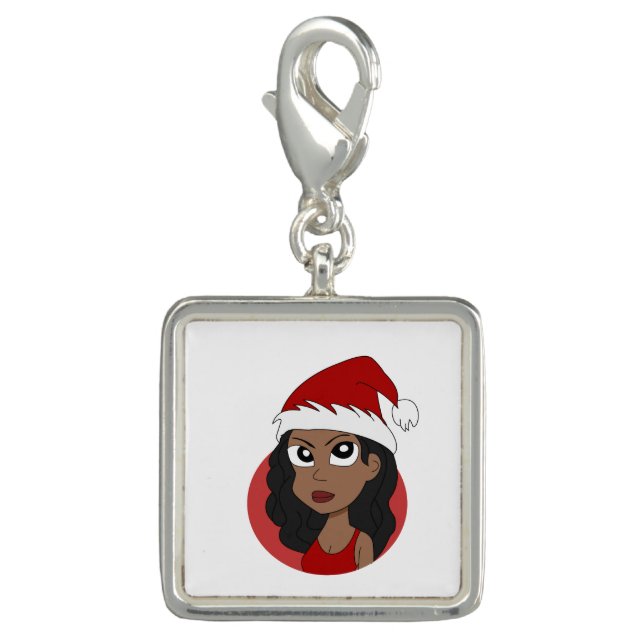 Christmas girl cartoon charm (Front)