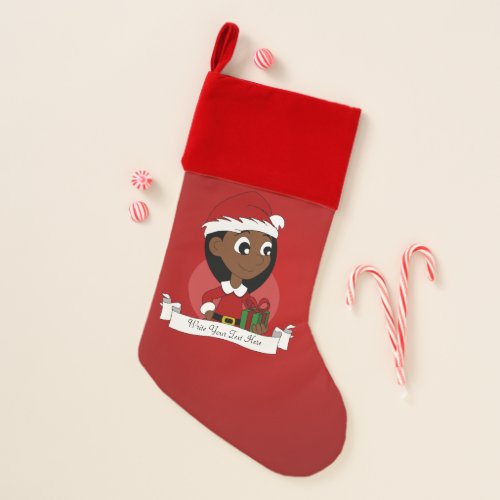 Christmas girl cartoon christmas stocking
