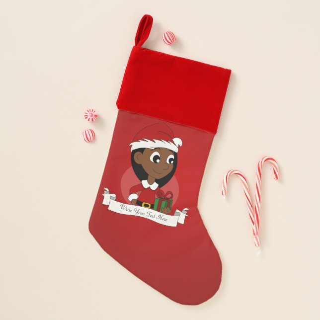 Christmas girl cartoon christmas stocking (Front)