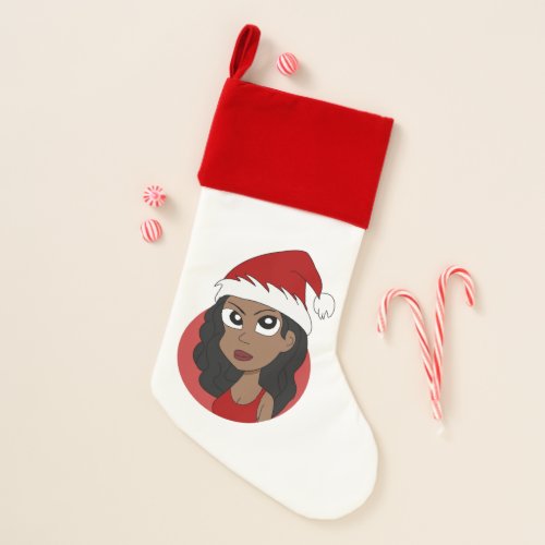 Christmas girl cartoon christmas stocking