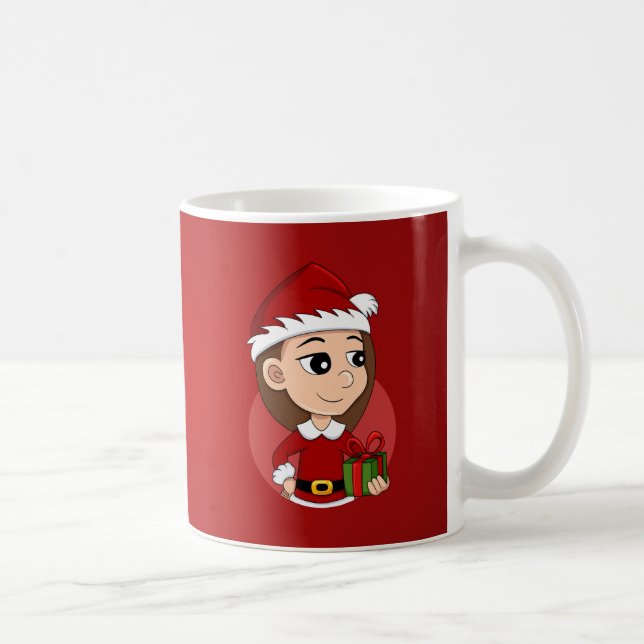 Christmas girl cartoon coffee mug (Right)