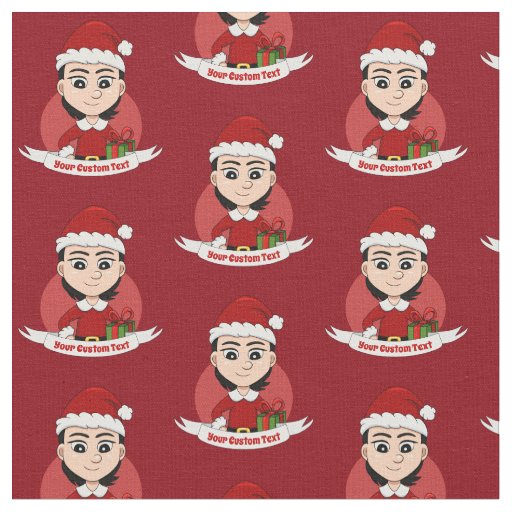 Christmas girl cartoon fabric