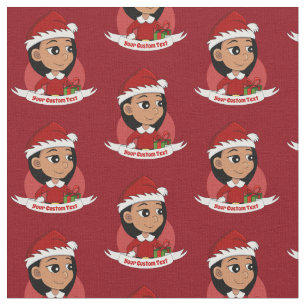 Christmas girl cartoon fabric