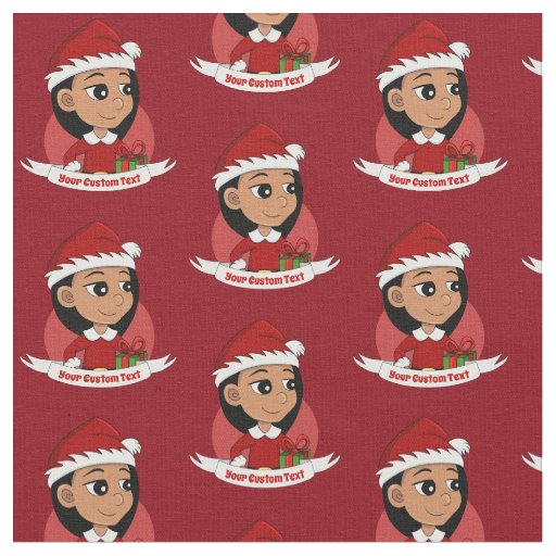 Christmas girl cartoon fabric