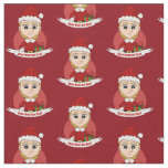 Christmas girl cartoon fabric