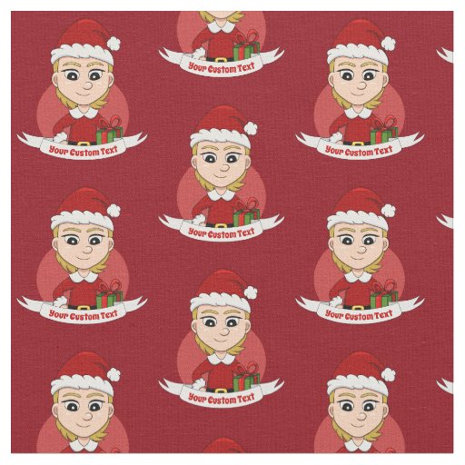 Christmas girl cartoon fabric