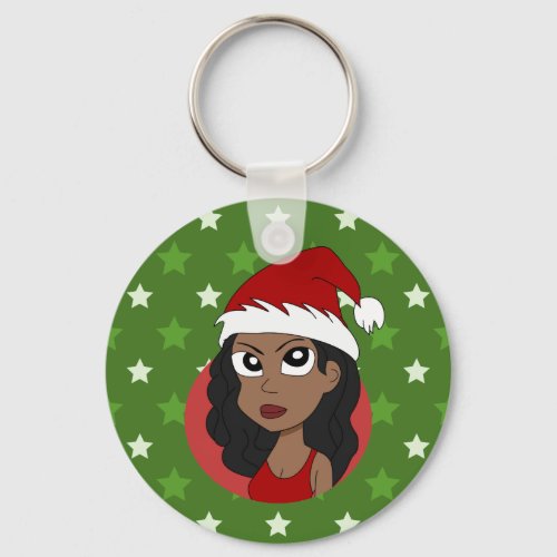 Christmas girl cartoon keychain