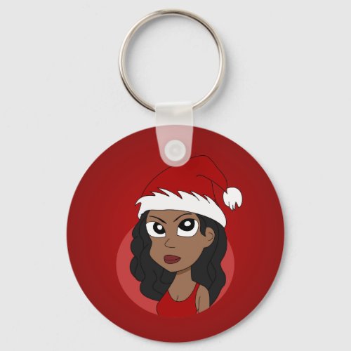 Christmas girl cartoon keychain