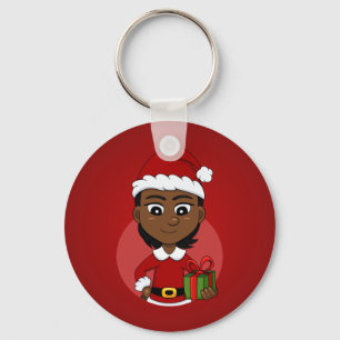 Christmas girl cartoon keychain