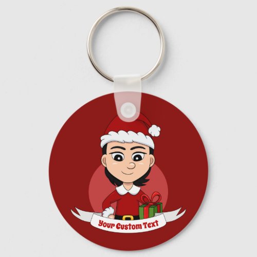 Christmas girl cartoon keychain