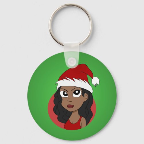 Christmas girl cartoon keychain