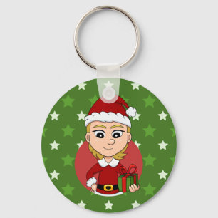 Christmas girl cartoon keychain