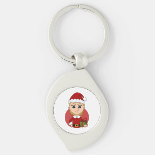 Christmas girl cartoon keychain