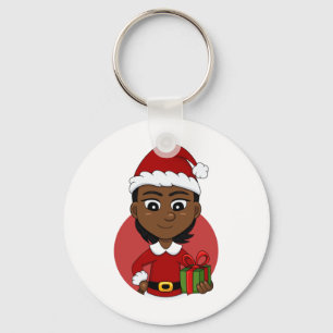 Christmas girl cartoon keychain