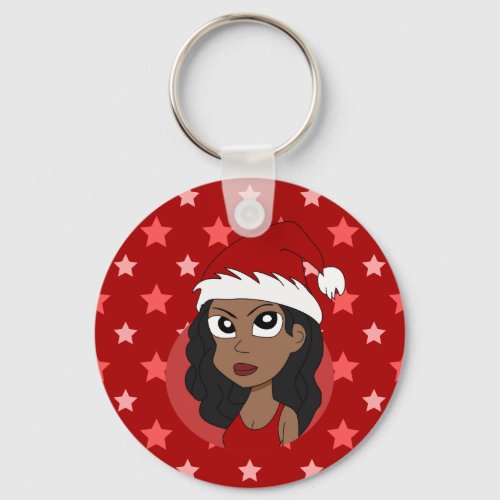 Christmas girl cartoon keychain