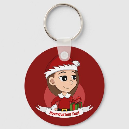 Christmas girl cartoon keychain