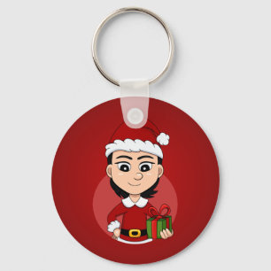 Christmas girl cartoon keychain
