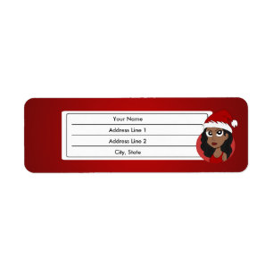 Christmas girl cartoon label