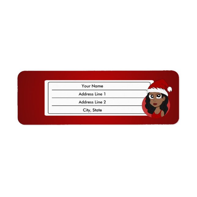 Christmas girl cartoon label (Front)